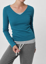 [B-BASIC] Tension Standard V-Neck Long Sleeve T-Shirt (3 SIZE)