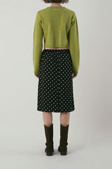 Dot frill skirt_black
