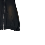cat brush fleece hood zip-up