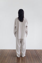 ストレッチロールアップシャツ, ベージュ
