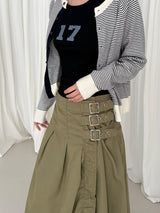 fancy buckle wrap skirt 