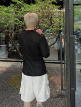 White Cargo Bermuda Pants