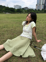 Tilt strap midi skirt (3color)