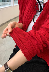 FOB Cable Knit Round Cardigan