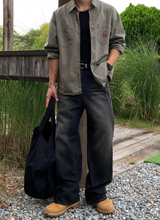 Owen Vintage Back Banding Side Cut Wide Denim Pants