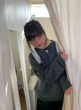 [unisex] ハインドレイブークレヘンリーネックオーバーニット