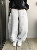 Patch Flower Gray Denim (1c)