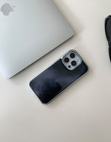 [MADE]ミスティ ブラック シルバーエポキシ iPhoneケース