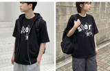 オーバーフィット クルーネック キラ スター ショートスリーブ Tシャツ ブラック