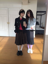 【即日発送】YWD PLAID PLEATS SKIRT + BELT (3color)