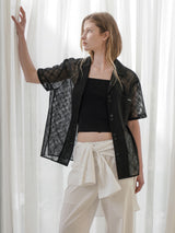 (BL-4320)RANO SEE THROUGH LACE SHIRT