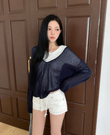Haro See-through Deep V-Neck Knit