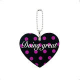 Polka Dot Heart Shape Bag Charm