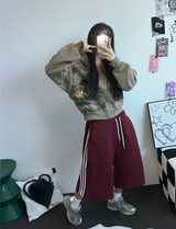 SIDE PINTUCK TRACK BALLOON BERMUDA PANTS ❤🤎🖤🩶🩷6COLOR