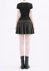 More Lowrise Fold Miniskirt
