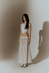07 ZIP WASHED SKIRT IVORY