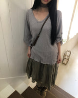 ミキムロールアップ7スリーブTシャツ