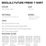 Future Friend Slim Fit T-Shirt Melange grey