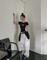 Sporty Star Printing Color Matching Short Sleeve