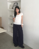 Polan Frill Skirt Nylon Pants