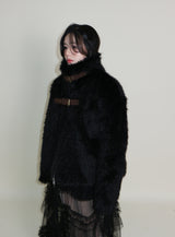レイチェル 2ベルトディテールショート丈ファージャケット (Lining Quilted)