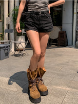 Wrinkle Side Rivet Shorts
