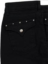 studded mid-rise bootcut denim