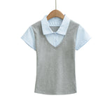 Alessa Layered Collar Slim Top