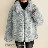 Cyan collar neck popgle short jacket 