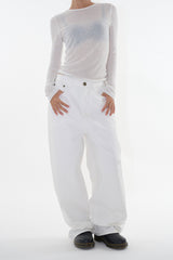 Turquoise white denim pants
