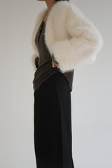 Crop fur jacket