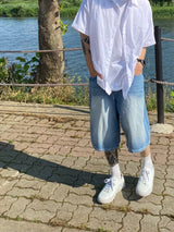 サンドデニムハーフパンツ