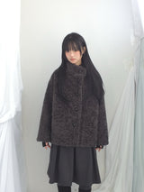 highneck puffy fur jacket