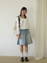 Ruffle ribbon backpack_ivory