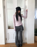 Byuel Tiered Bootcut Skort Pants