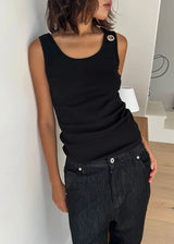SHOULDER EYELET SLEEVELESS (4color)