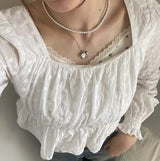 chain charm necklace ribbon