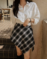 Els Checkered Layered Skirt