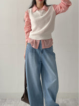 [Unisex] フォミリネンチェックオーバーフィットシャツ