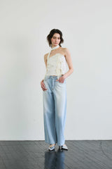 AZURE WIDE DENIM PANTS / SKY BLUE
