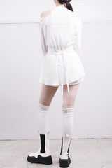 Munin off-shoulder one-piece + shorts set