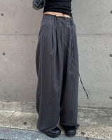 Stripe strap slacks