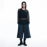 Cut Off Net Knit - BLACK