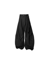RELABEL Spatial Relations (Multi-Layered) Jacquard Stripe Drapey Loose-Fit Pleated Curved Sword-Cut Trousers