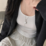 Double Star Y Drop Long Necklace