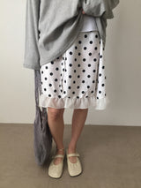 Vert polka dot skirt (2color)