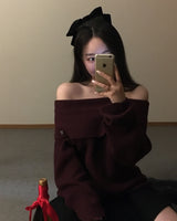 [ORIGINAL] デアオフショルダーリブニット