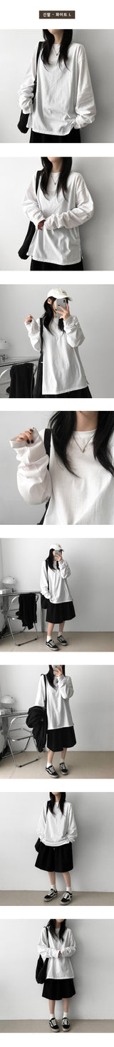 Road Slit Layered Short-Sleeved T-Shirt Long-Sleeved T-Shirt