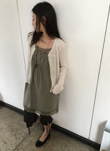 Liline Ribbon Shirring Capri Leggings Pants