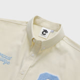 Sky blue C Patch Yellow Oxford short-sleeved Shirt [Unisex]